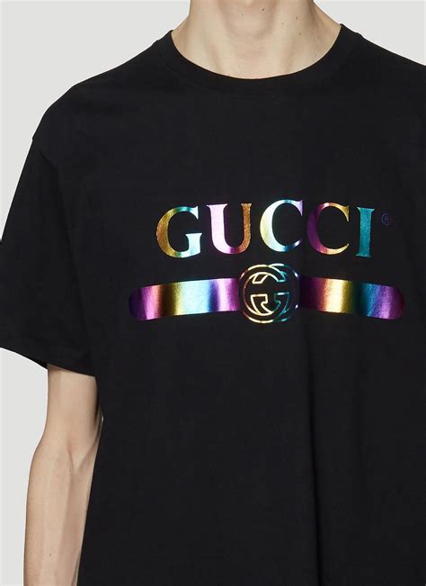 gucci hologram t shirt|Gucci logo t shirt.